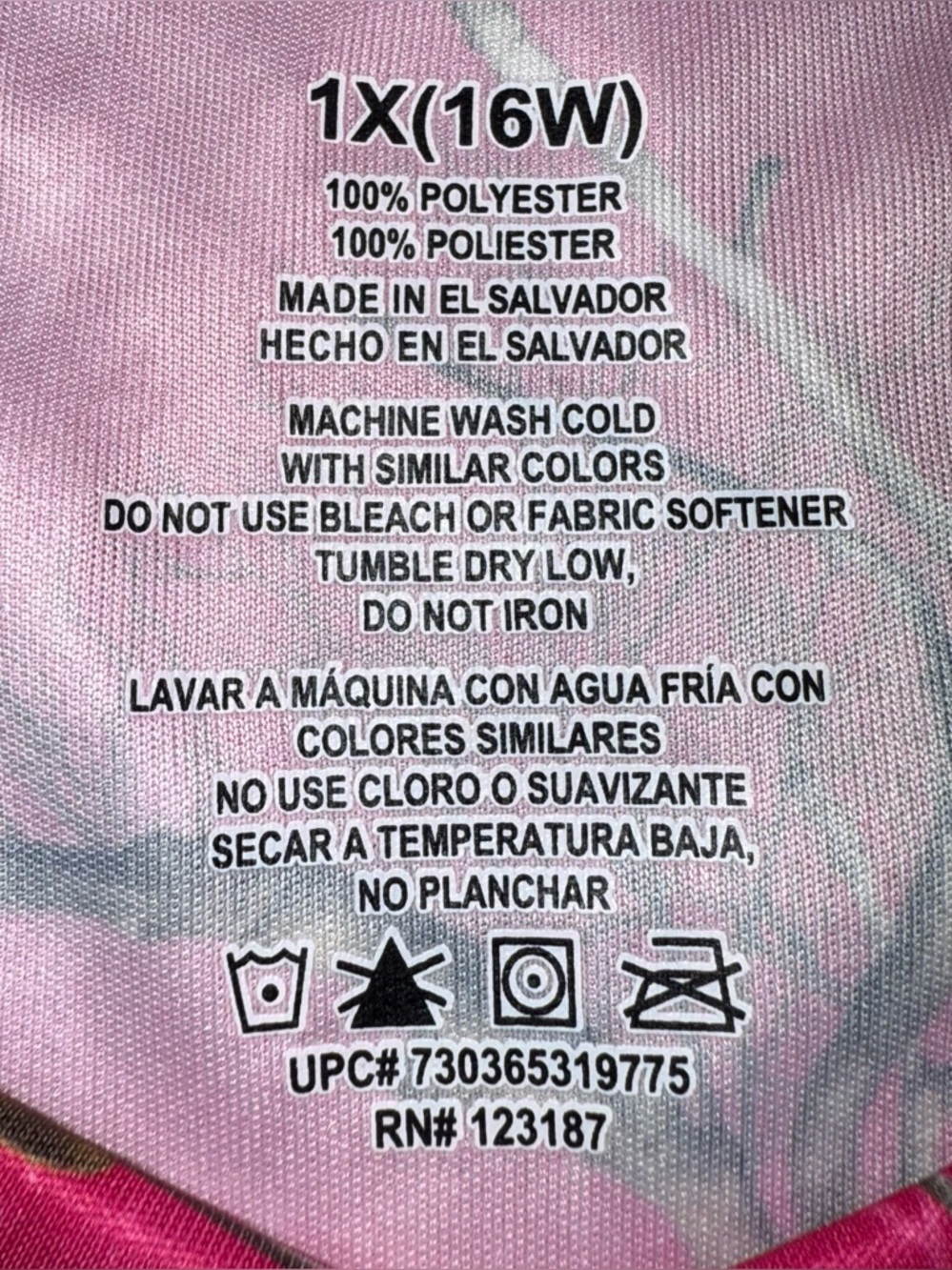 Realtree Pink Camo Performance Tee Shirt Women’s Plus Size 1X 16W Outdoors - Picture 5 of 13